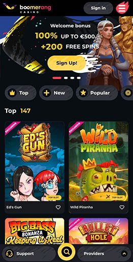Pregled boomerang casino login